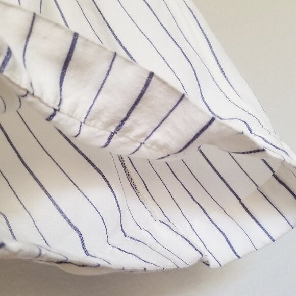 Madewell Linen-Blend Pull-On High-Rise Wide-Leg Pants White Navy Stripe XXL $88 - Picture 13 of 16